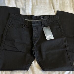 ZAK Brand Los Angeles Slim Stretch 32/30 Mens Black Rigid Denim Jeans New